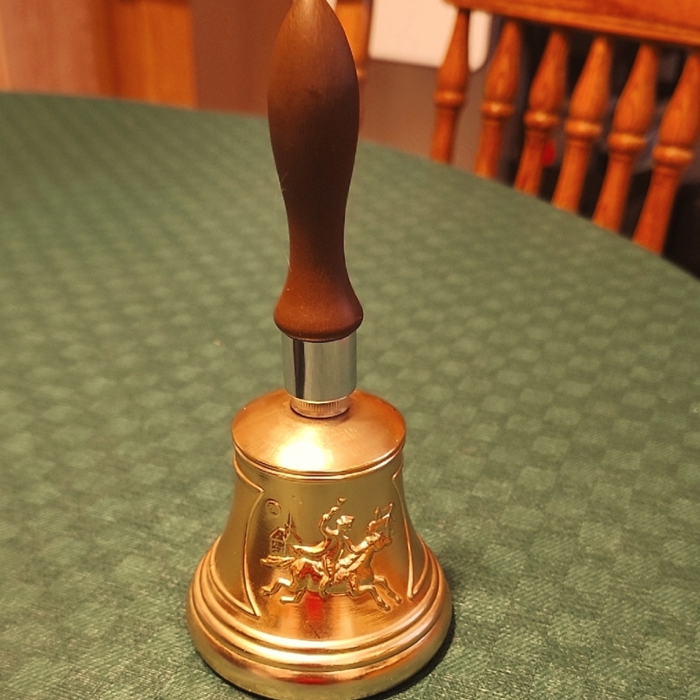 Vintage Avon Paul Revere Bell Decanter with Wooden Handle In Orginal Box - Empty